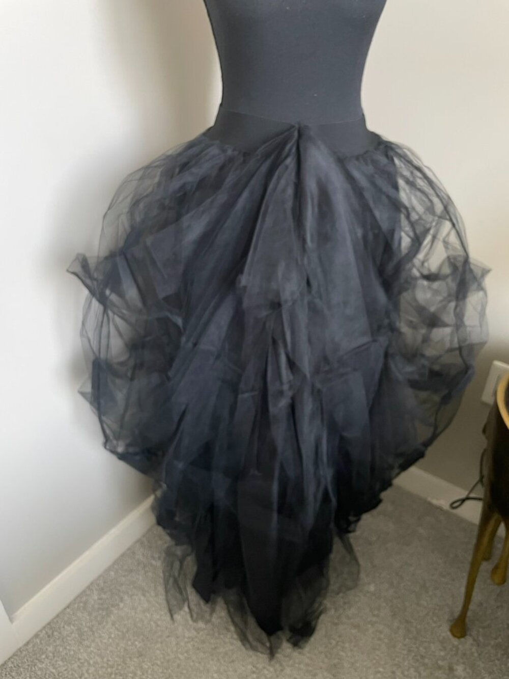 Black Layered Tulle Maxi Skirt – Dramatic Volume